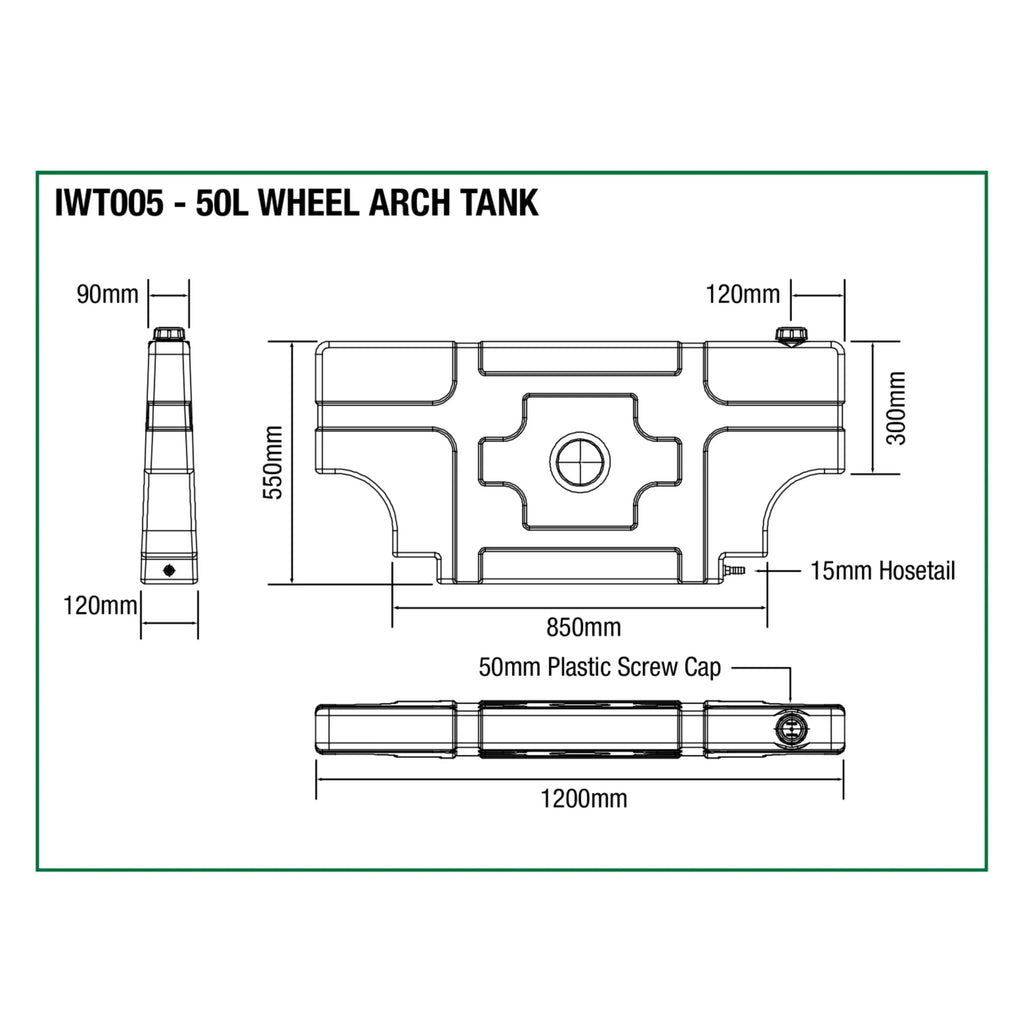 IM Water Tank (50L Upright, Wheel Arches)