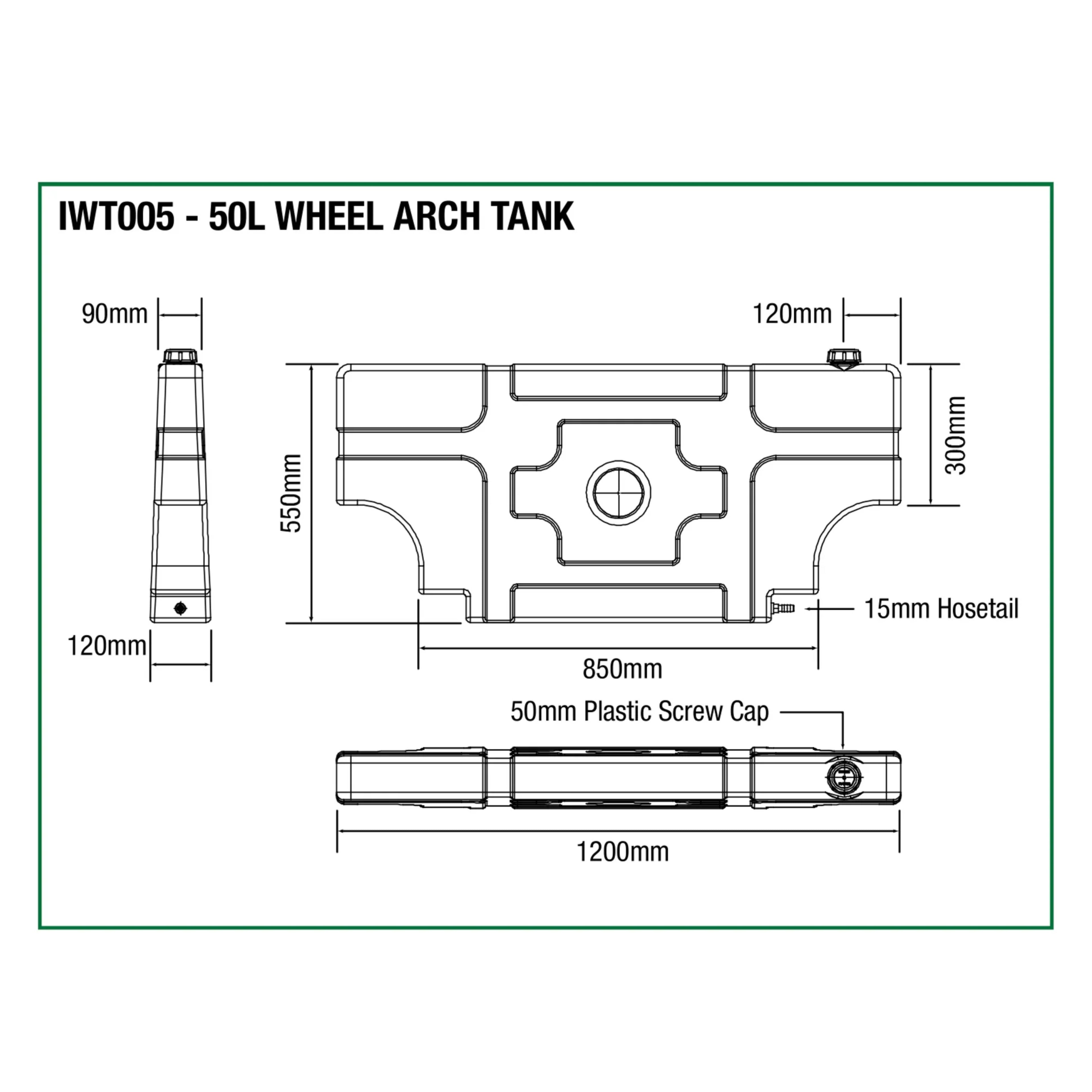 IM Water Tank (50L Upright, Wheel Arches)